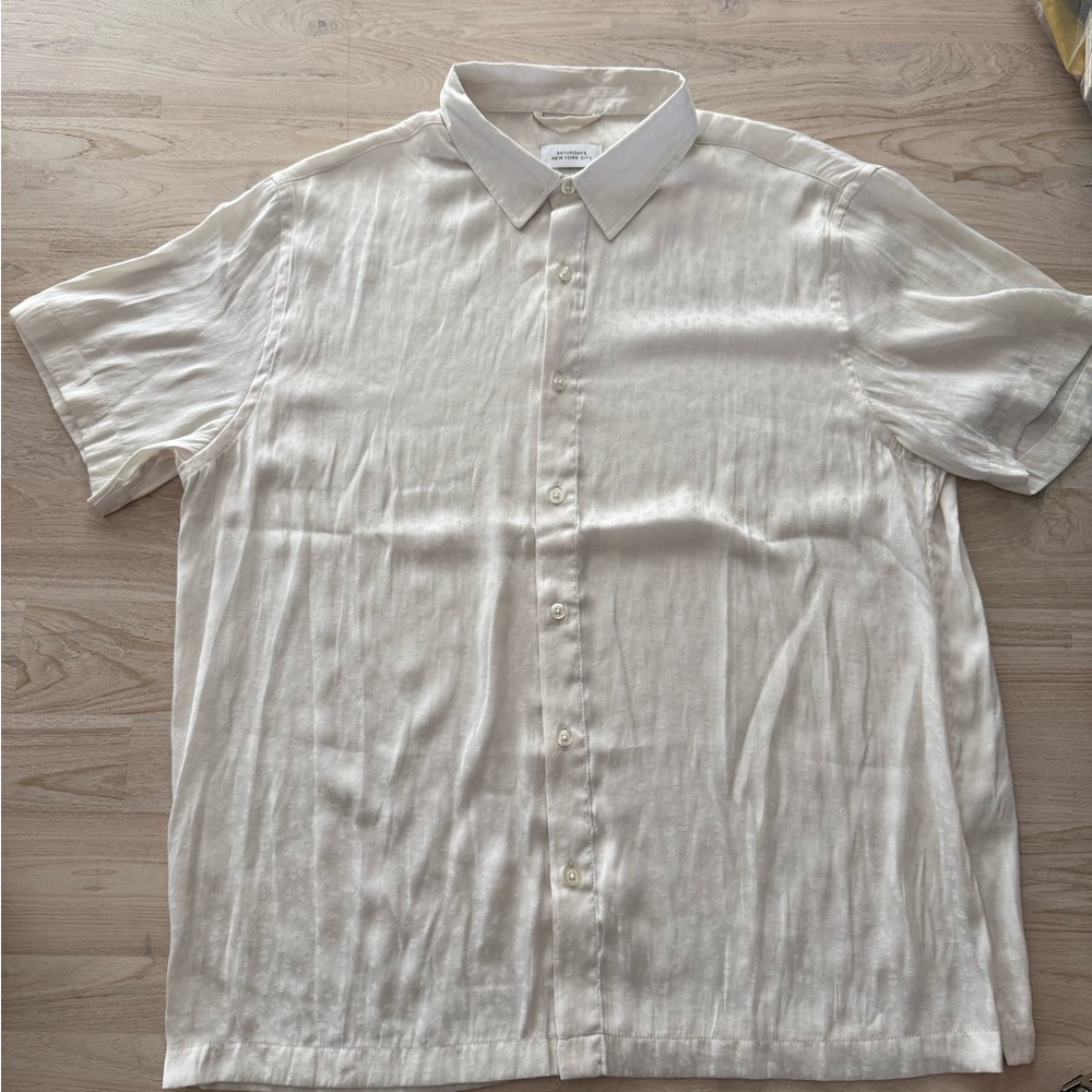 Men's Saturdays subtle print Short Sleeve Shirt